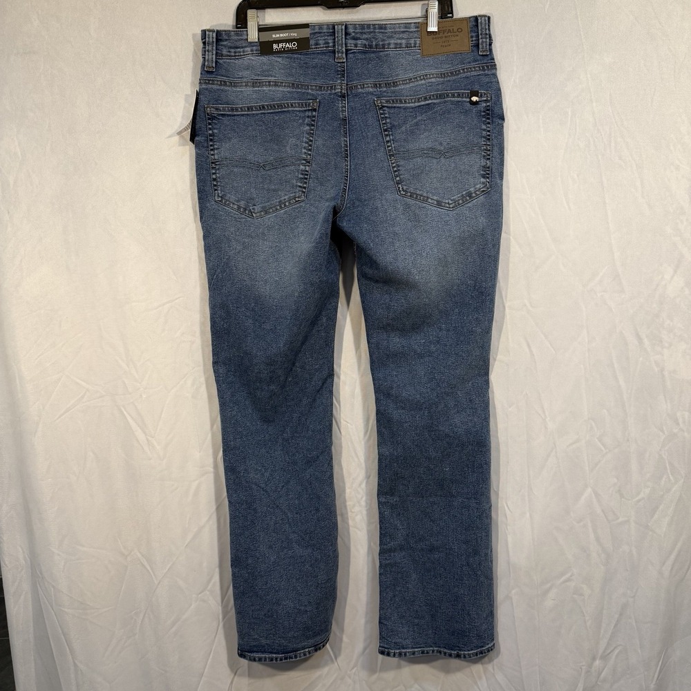 Buffalo David Bitton Mens 34x32 Slim Boot King Medium Wash Jeans Stretch Country